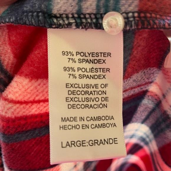 •Nautica• Plaid Two-Piece Fleece Pajama Set - Size Large - Picture 10 of 12